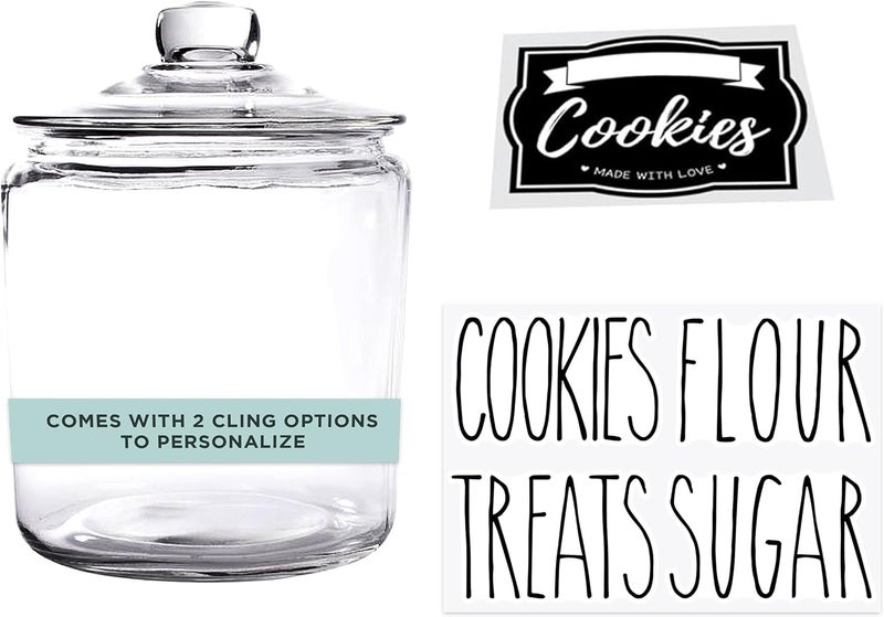 Outshine 1 Gallon Cookie Jar for Kitchen Countertop| Airtight Glass Storage Jars for Candy, Coffee, Dog Treats| Large Glass Apothecary Jars with Lids| Large Food Storage Container for Kitchen, Pantry - Image 1
